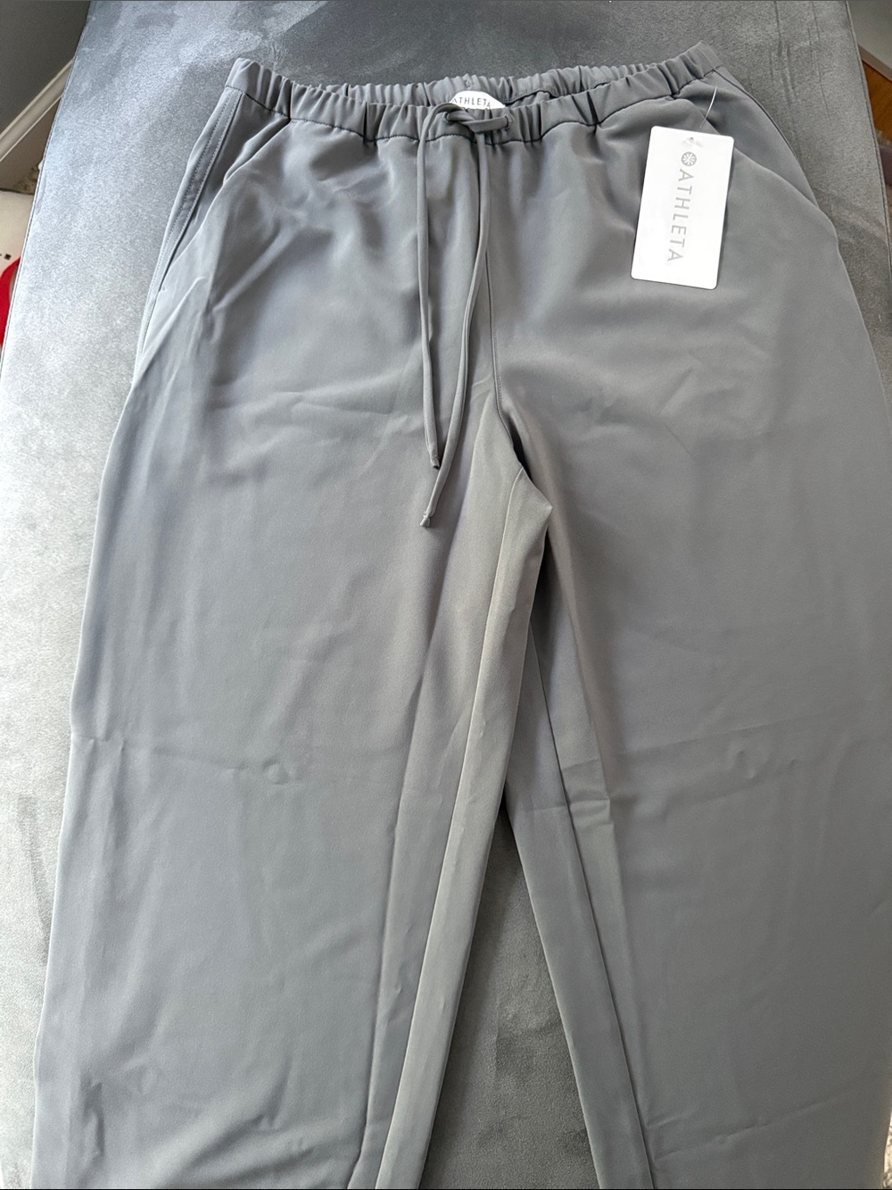 Athleta Gray Pull-On Joggers with Drawstring